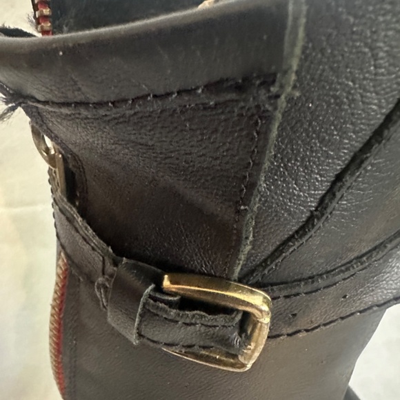 Leather Zip Up Motorcycle Boots Women's size 8 / ~ Men's size 7 Gently worn - Picture 9 of 12